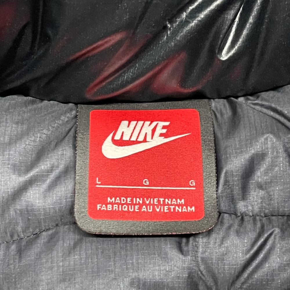 Nike Bubble Jacket Men Large Black Anthracite Puffer Loose Fit Down Fill II3869 - Picture 4 of 16